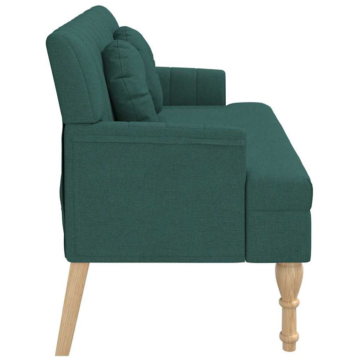bænk med hynder 113x64,5x75,5 cm stof mørkegrøn