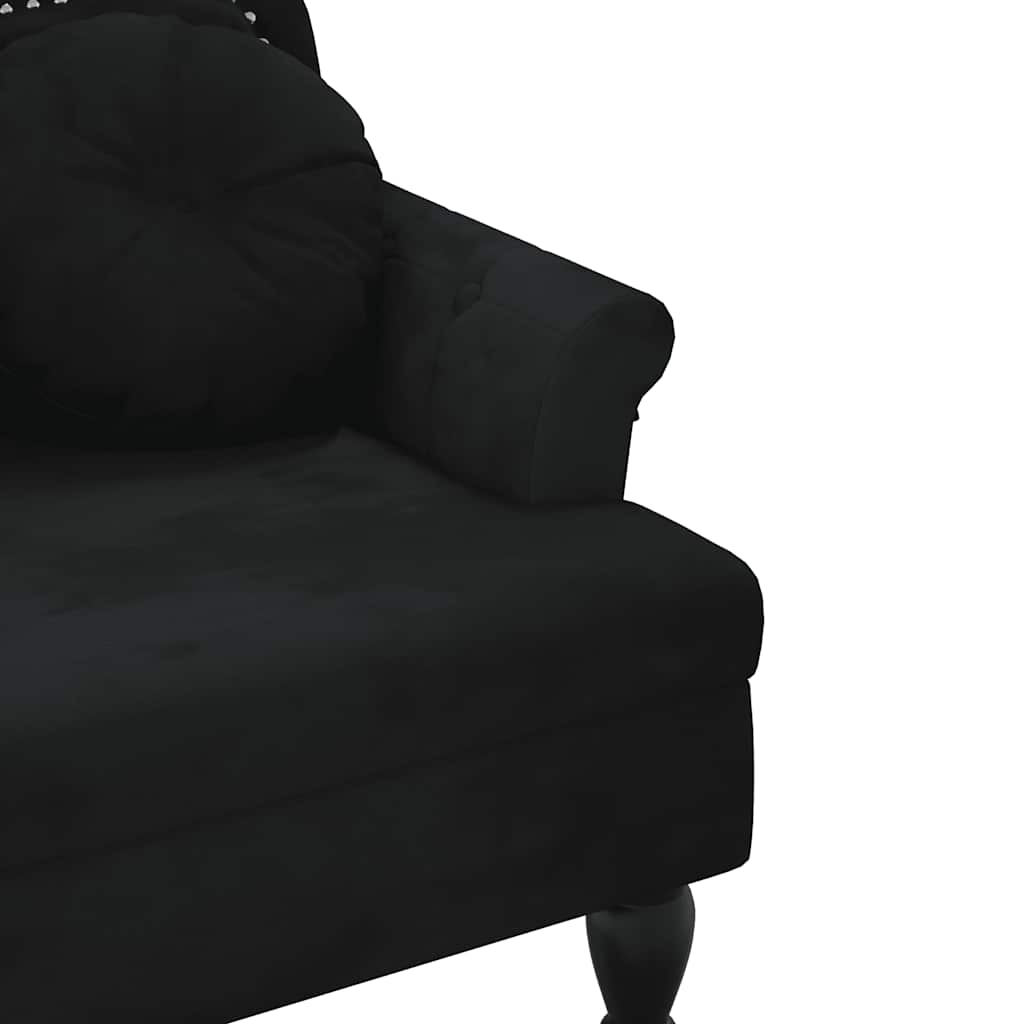 bænk med hynder sort 120,5x65x75 cm fløjl