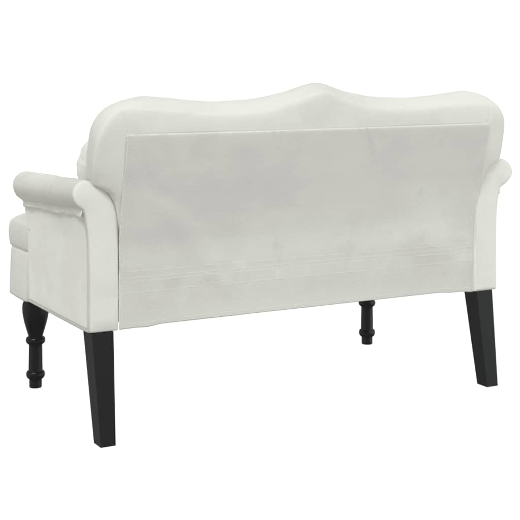 bænk med hynder 120,5x65x75 cm velour creme