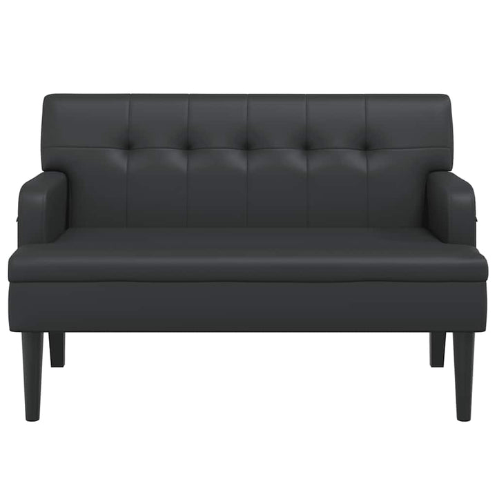 bænk med ryglæn sort 112x65,5x75 cm kunstlæder