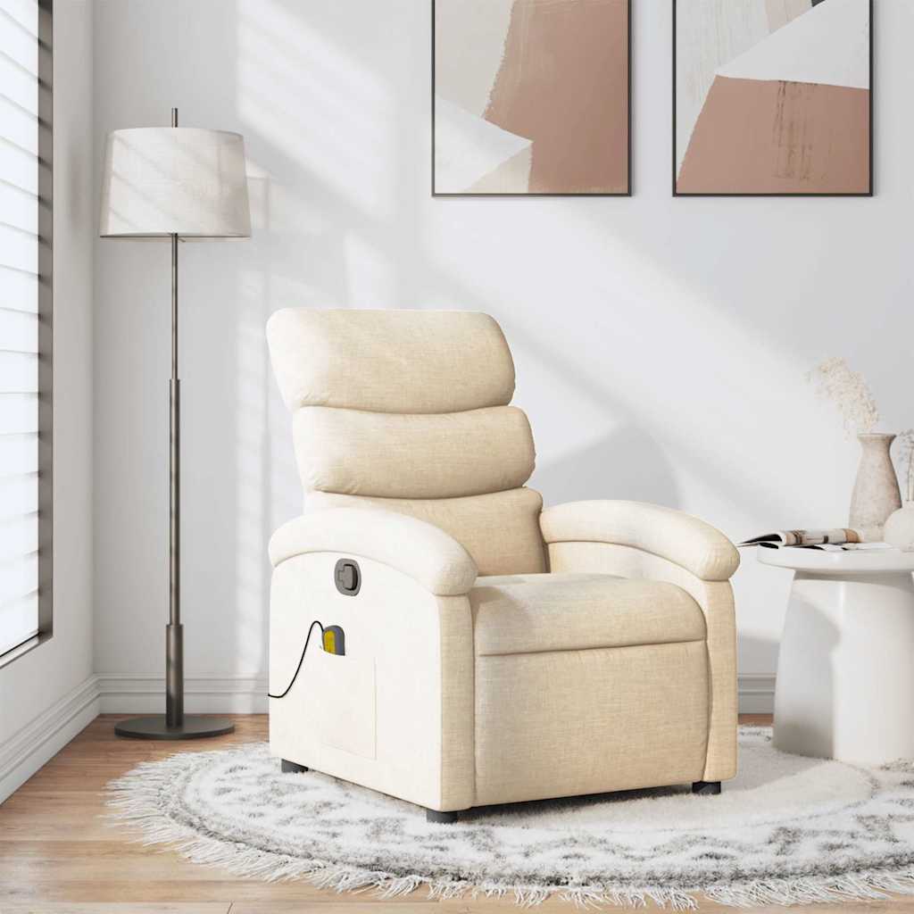 massagestol stof cremefarvet