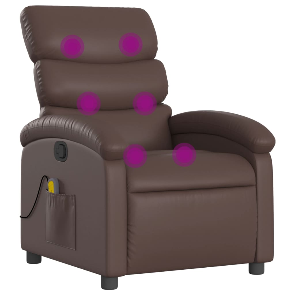 massagestol kunstlæder brun