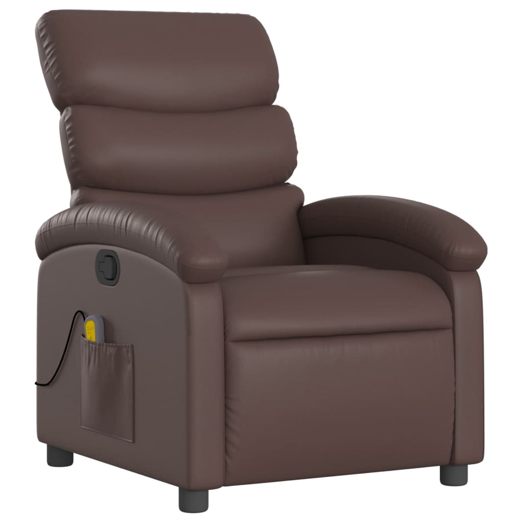massagestol kunstlæder brun