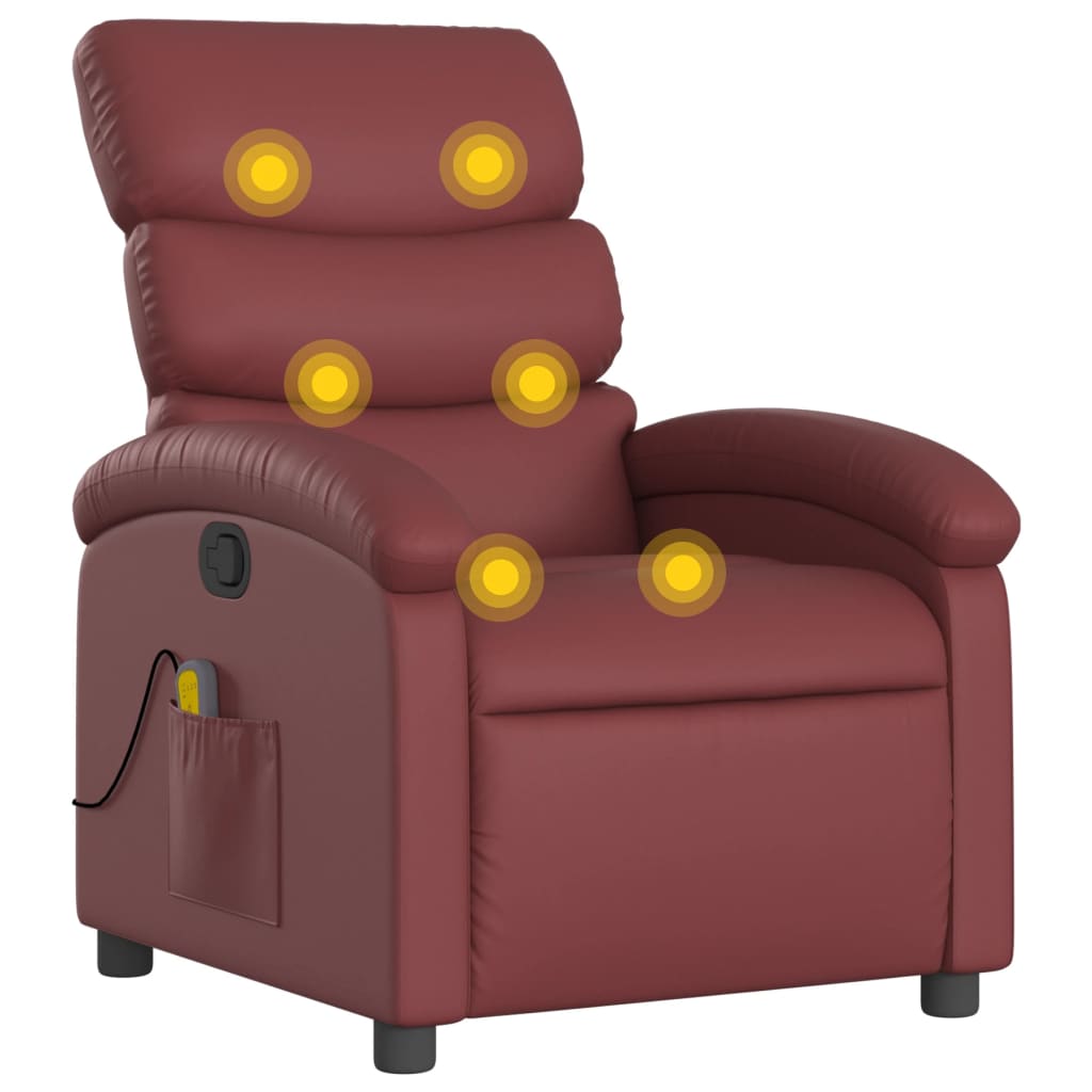 massagestol kunstlæder vinrød