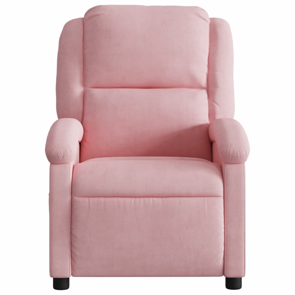 lænestol velour lyserød