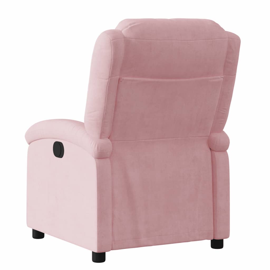 lænestol velour lyserød