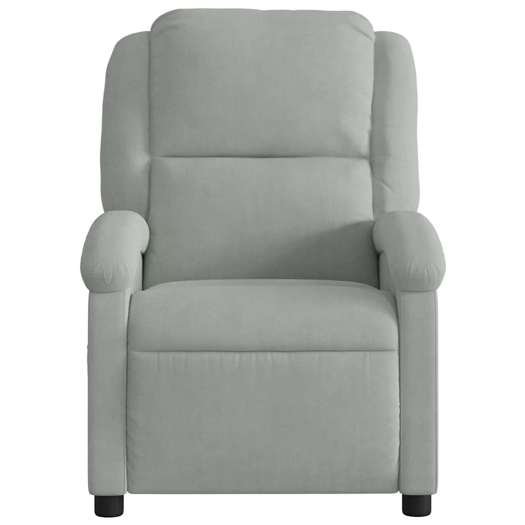 massagestol velour lysegrå