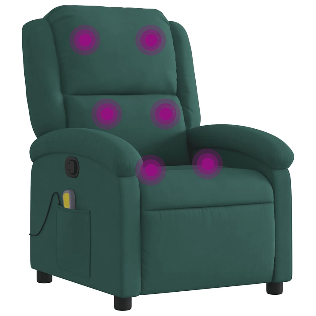 massagestol velour mørkegrøn