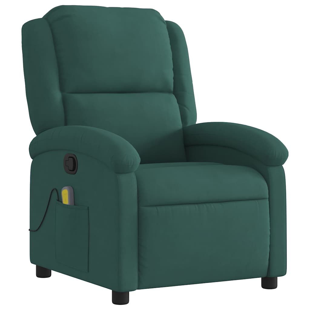 massagestol velour mørkegrøn