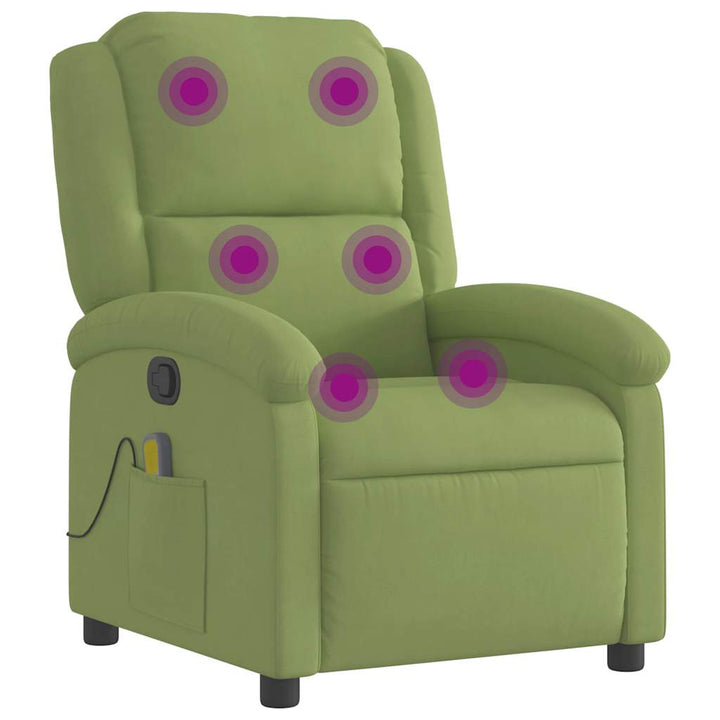 massagestol velour lysegrøn