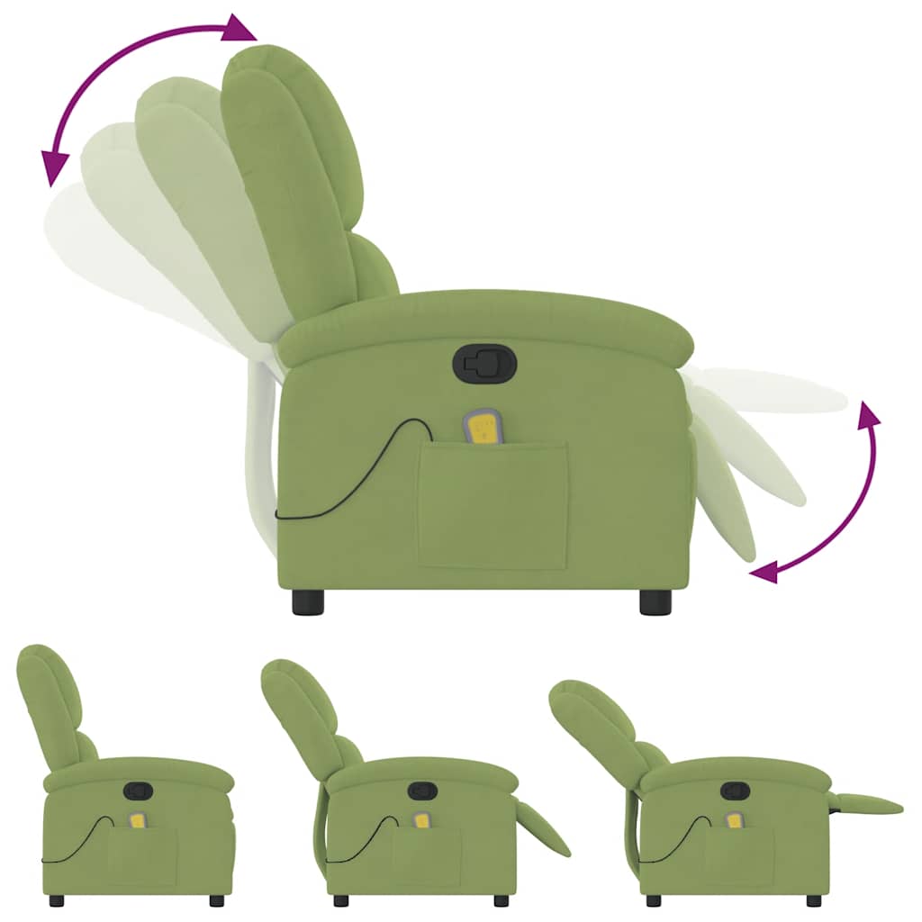 massagestol velour lysegrøn