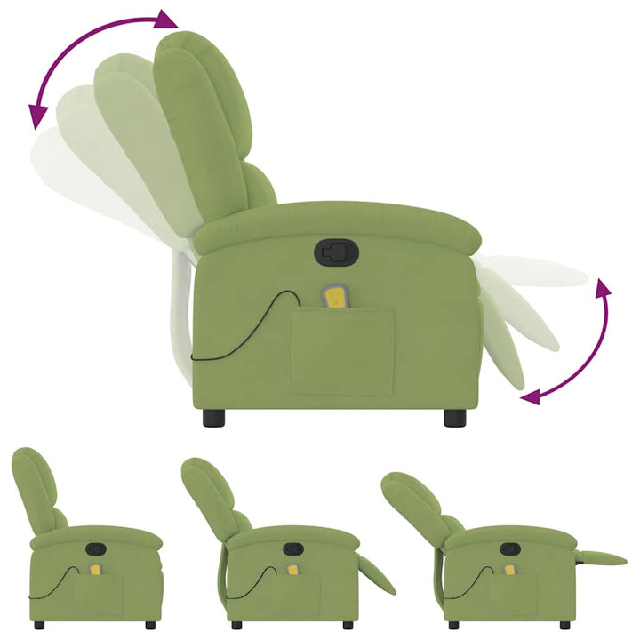 massagestol velour lysegrøn