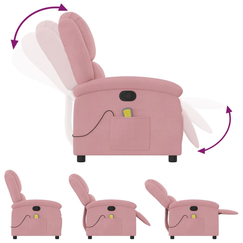massagestol velour pink