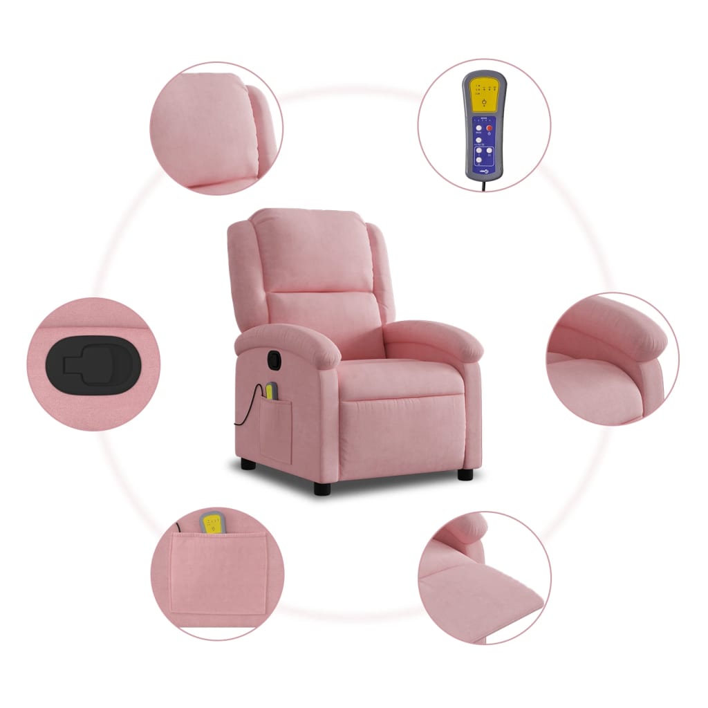 massagestol velour pink