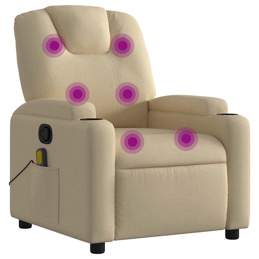 massagestol stof cremefarvet