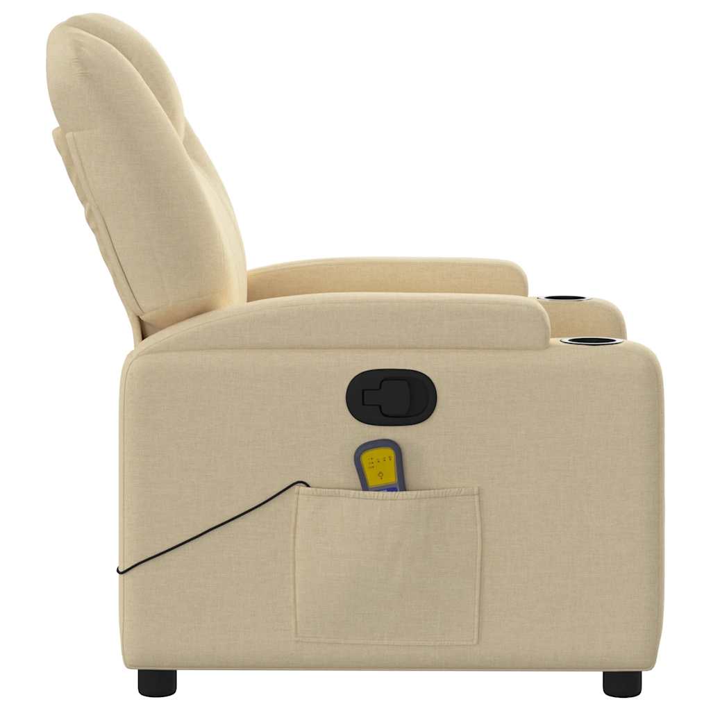 massagestol stof cremefarvet