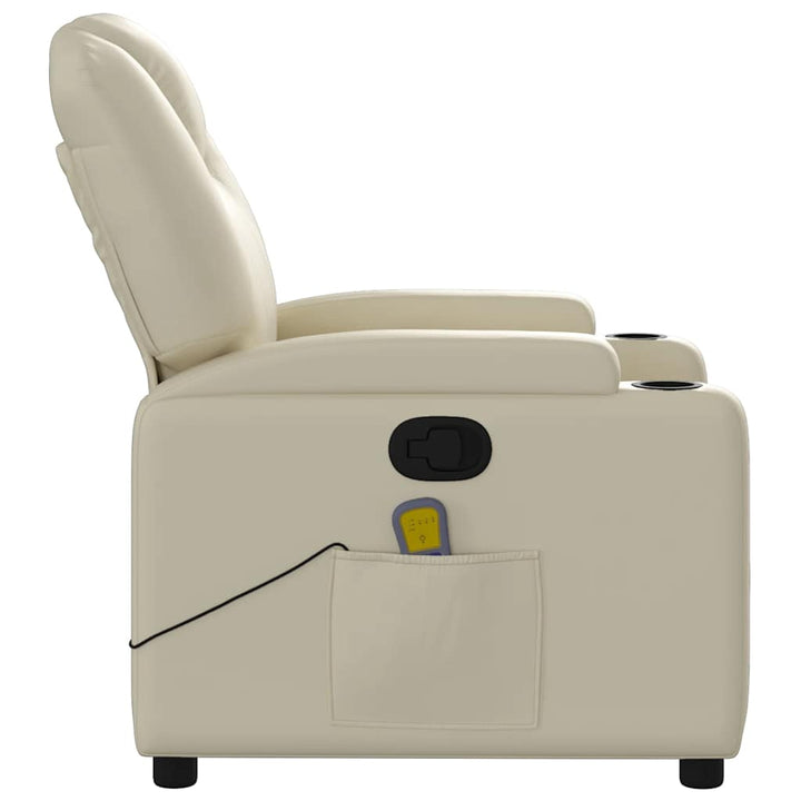 massagestol kunstlæder cremefarvet
