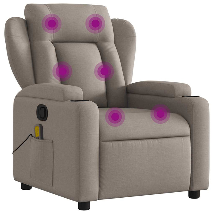 massagestol taupe stof