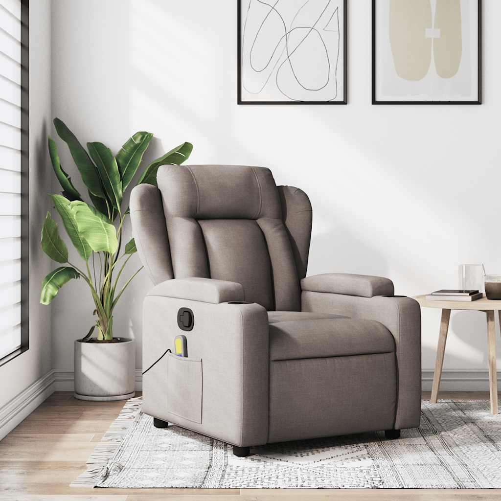 massagestol taupe stof