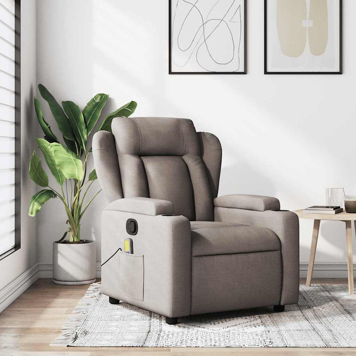 massagestol taupe stof