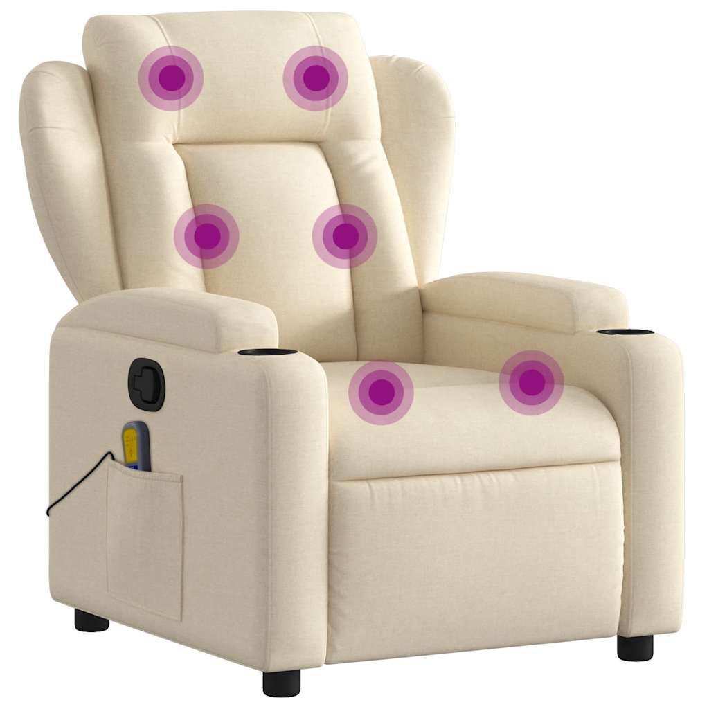 massagestol stof cremefarvet