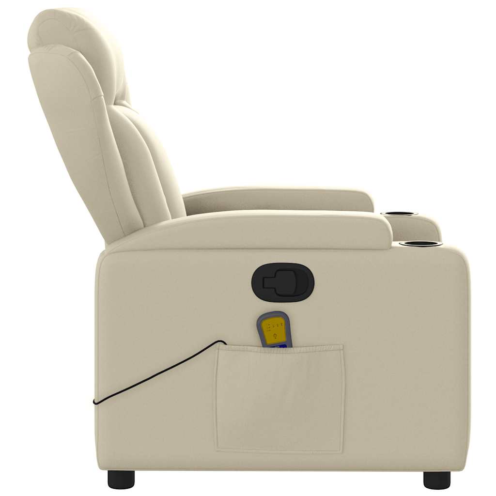 massagestol kunstlæder cremefarvet