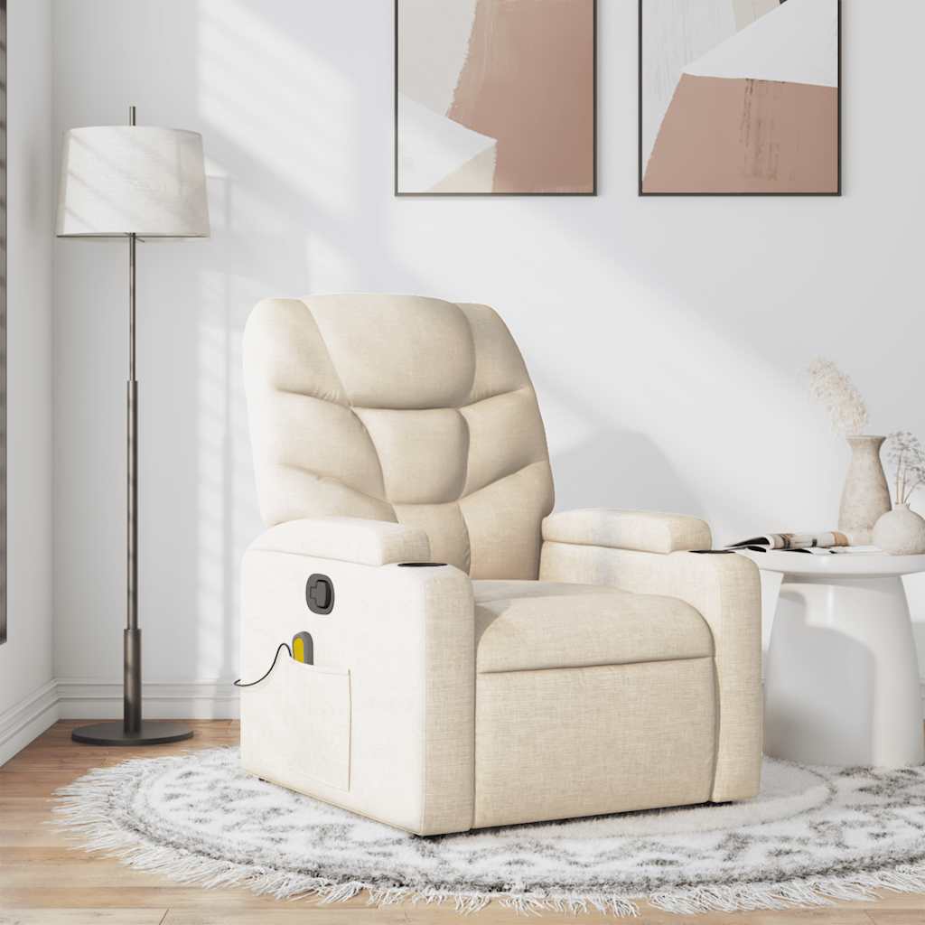 massagestol stof cremefarvet