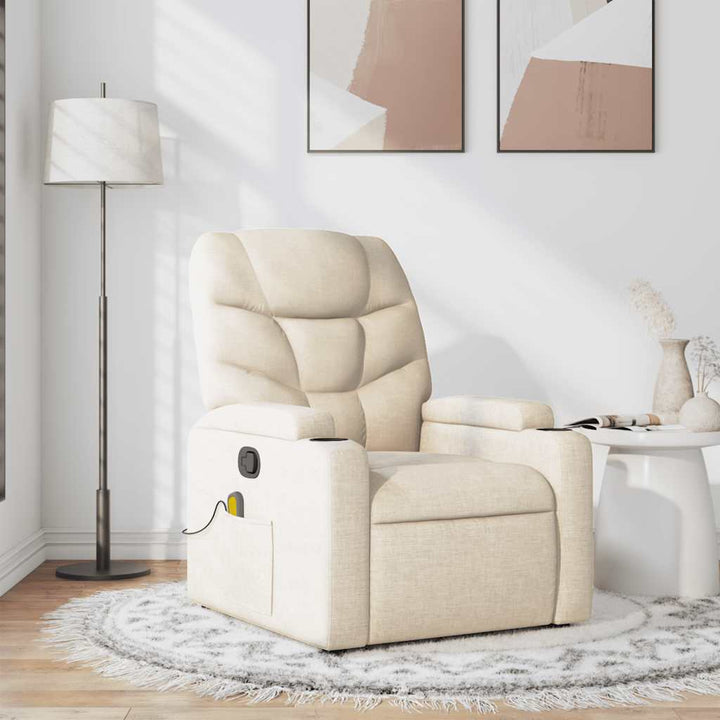 massagestol stof cremefarvet