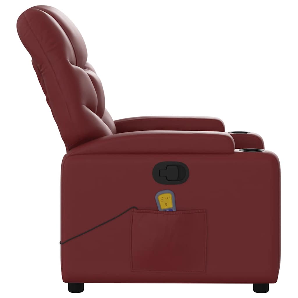 massagestol kunstlæder vinrød