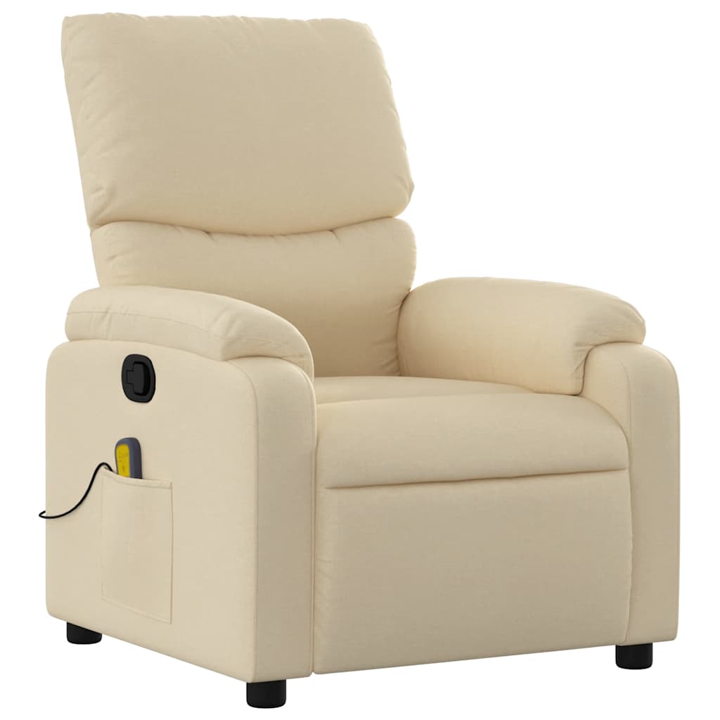 massagestol stof cremefarvet