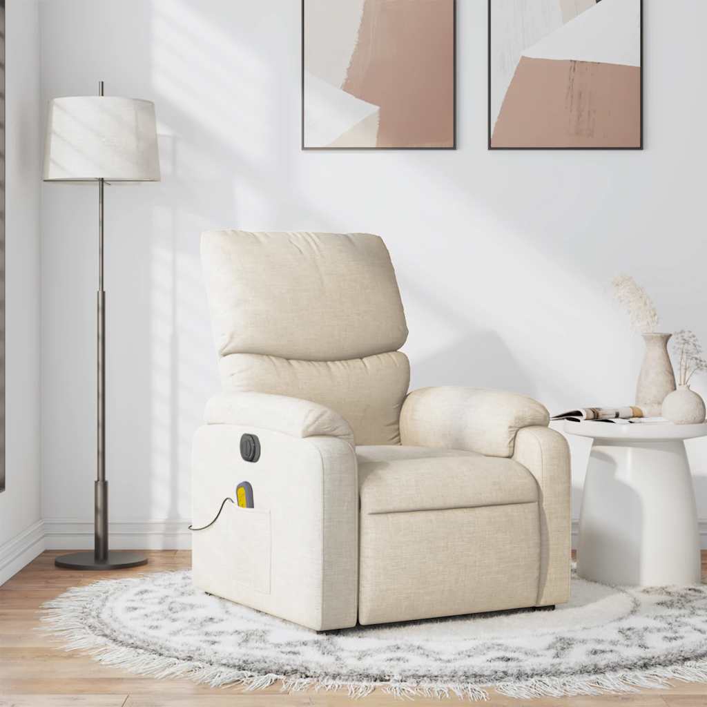 massagestol stof cremefarvet