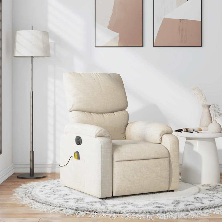 massagestol stof cremefarvet