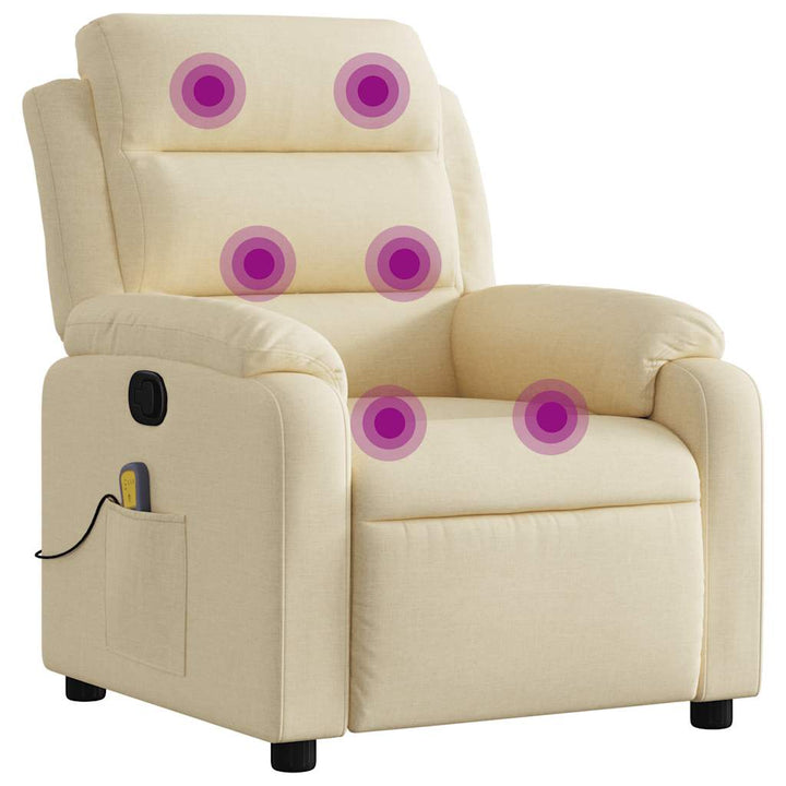 massagestol stof cremefarvet
