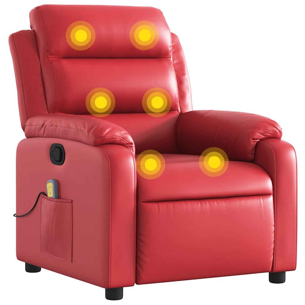 massagestol kunstlæder rød