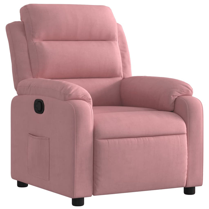 lænestol velour lyserød
