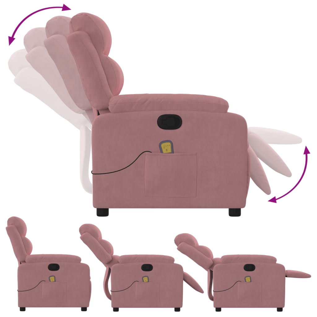 massagestol velour pink