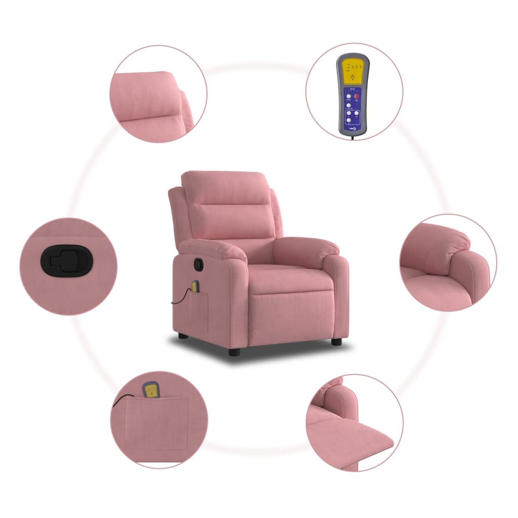 massagestol velour pink
