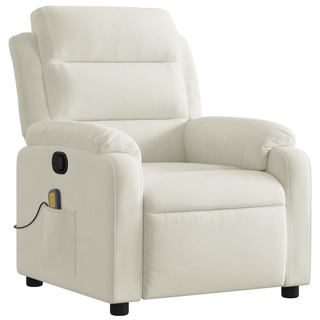 massagestol velour cremefarvet