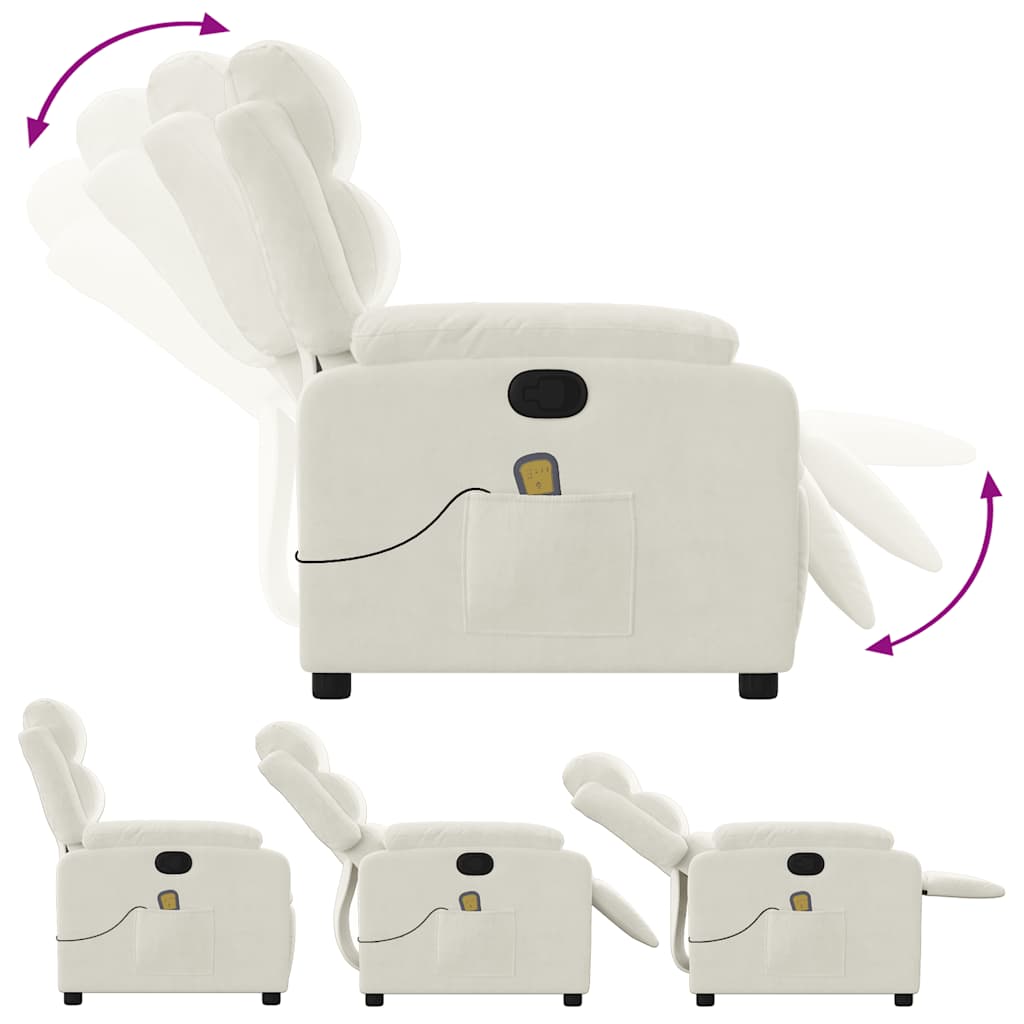 massagestol velour cremefarvet