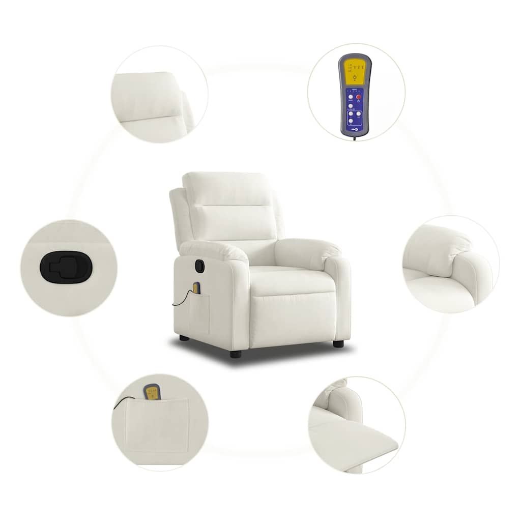 massagestol velour cremefarvet
