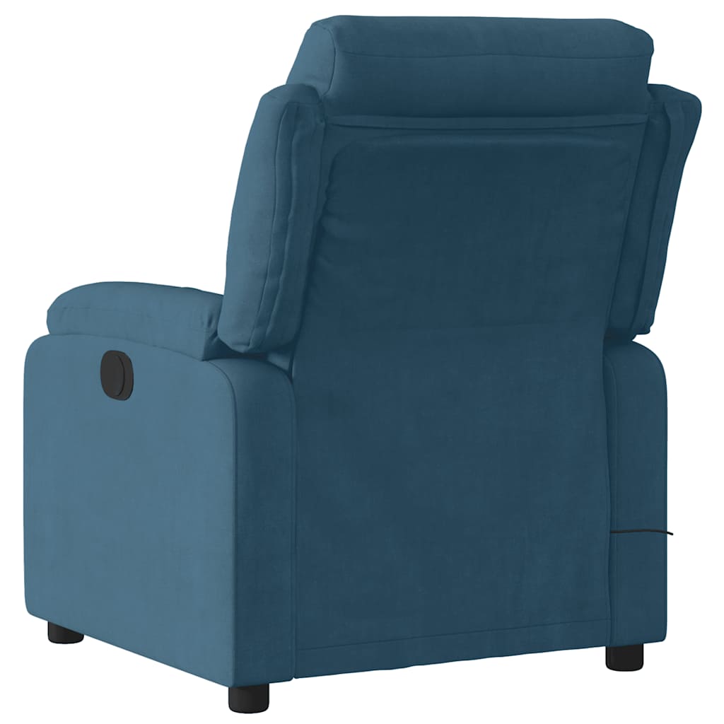 massagestol velour blå