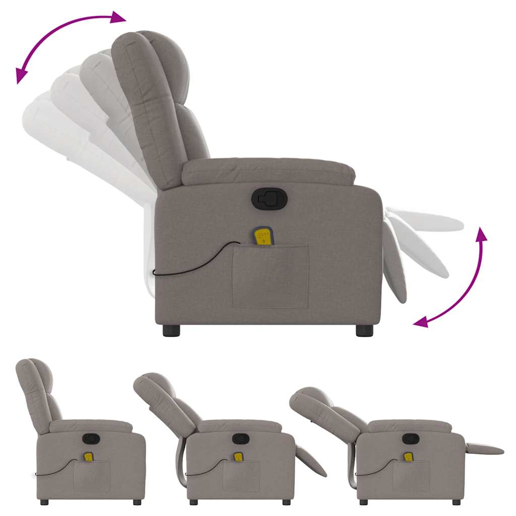 massagestol stof gråbrun