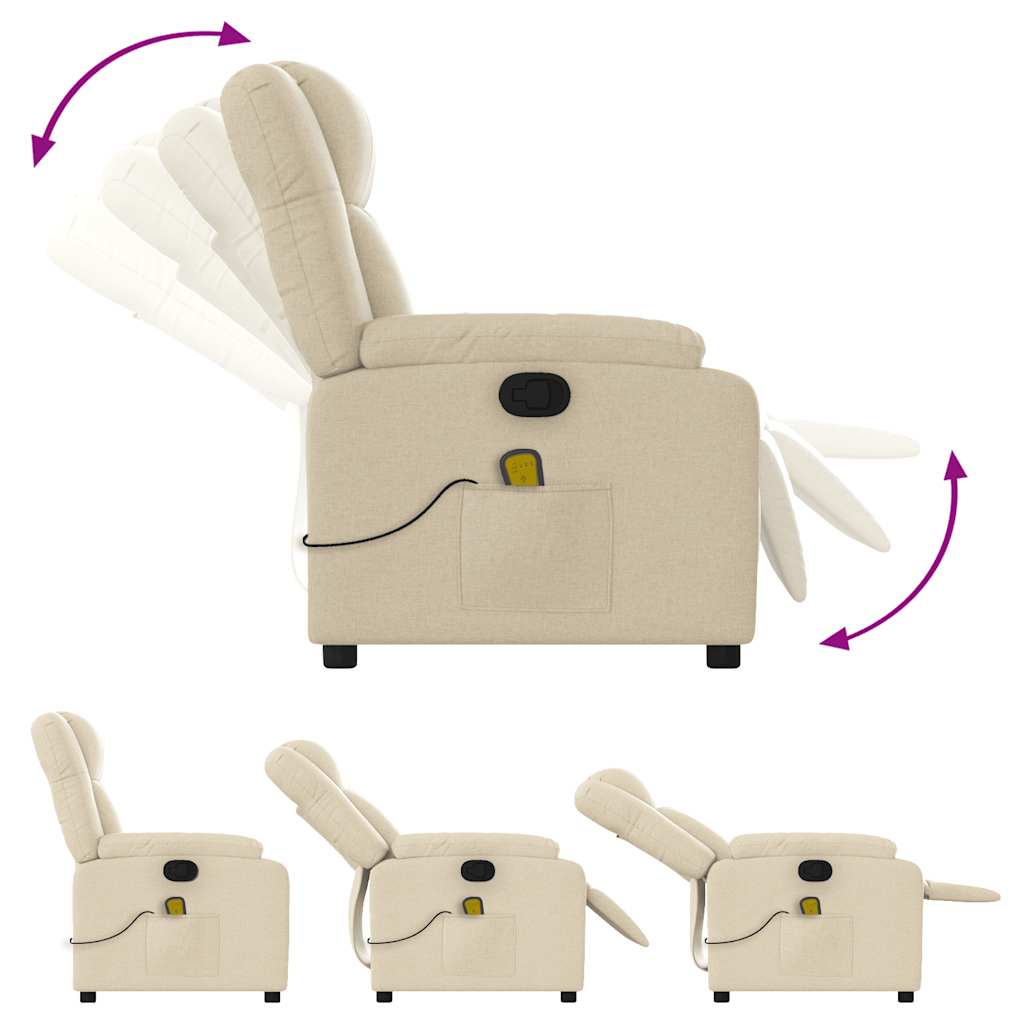 massagestol stof cremefarvet
