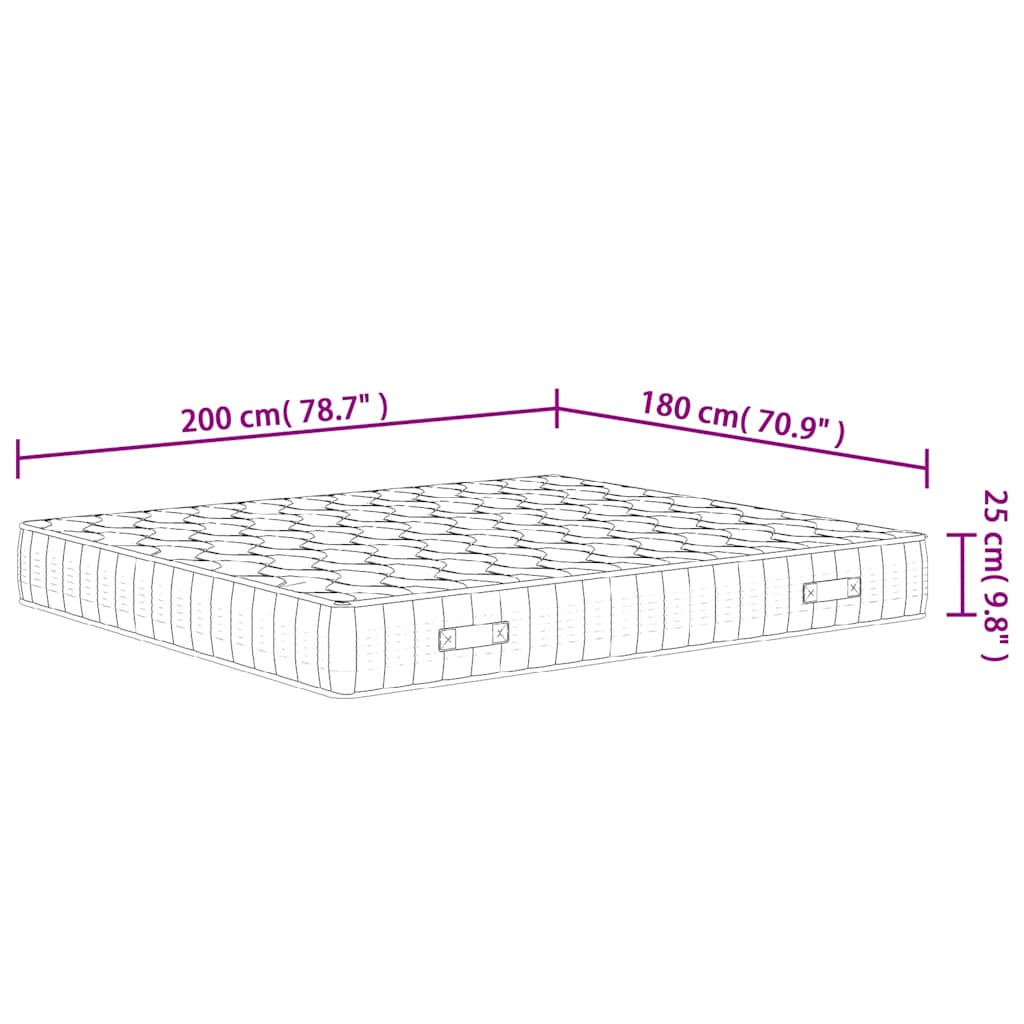 springmadras m. pocket-fjedre medium fasthed 180x200 cm