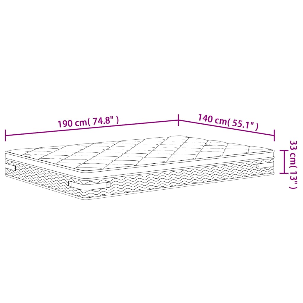 springmadras m. pocket-fjedre medium plus 140x190 cm