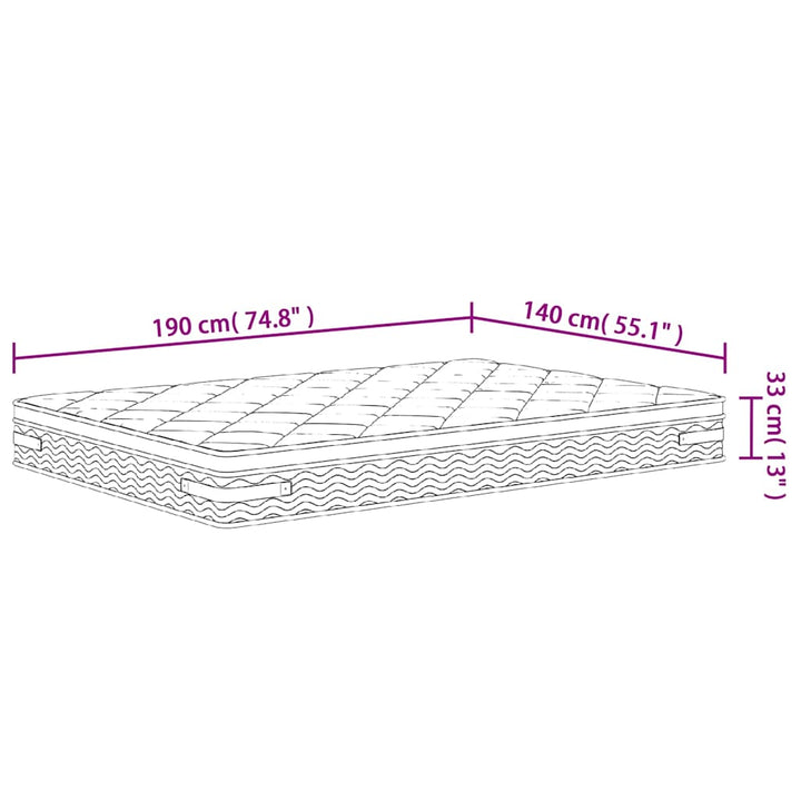 springmadras m. pocket-fjedre medium plus 140x190 cm