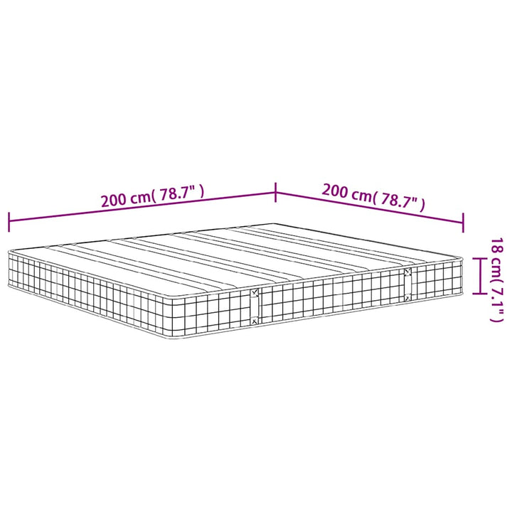 springmadras med bonellfjedre 200x200 cm medium