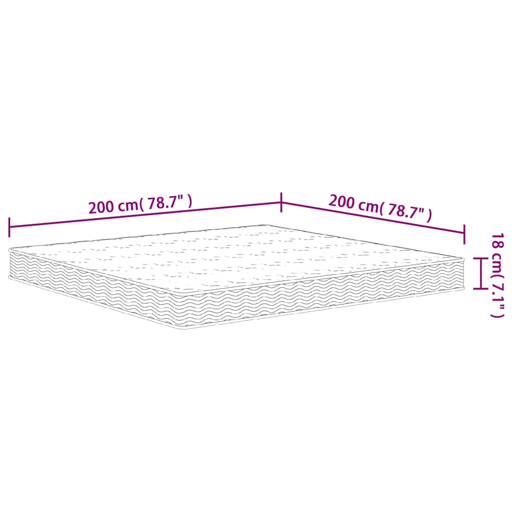 springmadras med bonellfjedre 200x200 cm medium kingsize