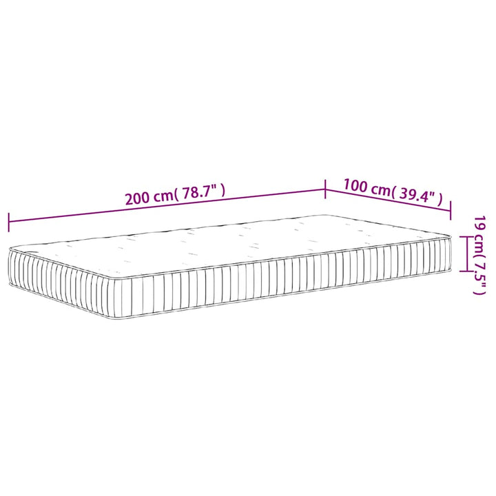 springmadras med pocketfjedre 100x200 cm medium