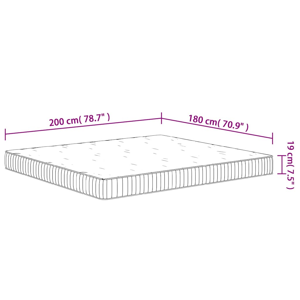 springmadras med pocket-fjedre medium 180x200 cm